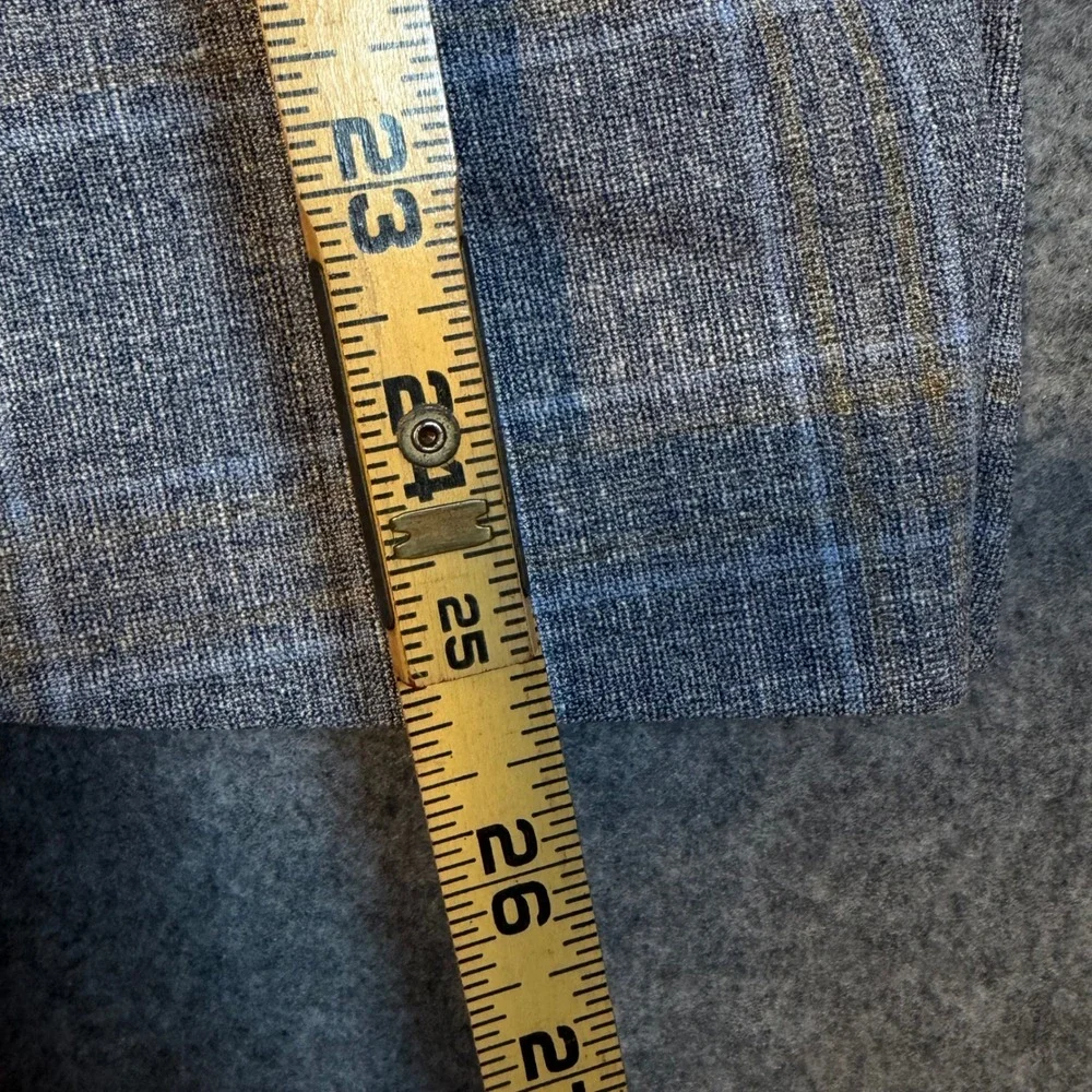 Ted Baker London Mens 42L Modern Fit Stretch Glen Plaid Blazer Blue Sport Coat